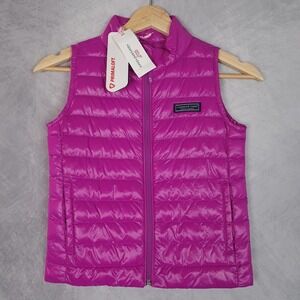 Vineyard Vines Vest Girls 6 Pink Quilted Packable Puffer PrimaLoft Insulated